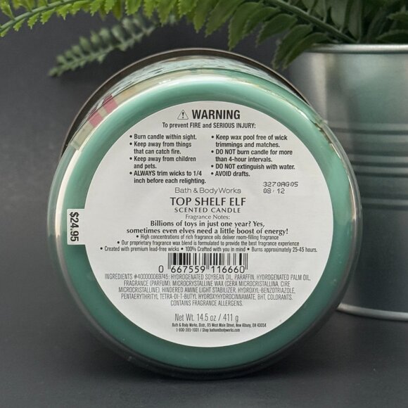 BBW Top Shelf Elf Bath & Body Works 3 Wick Candle - Picture 9 of 10